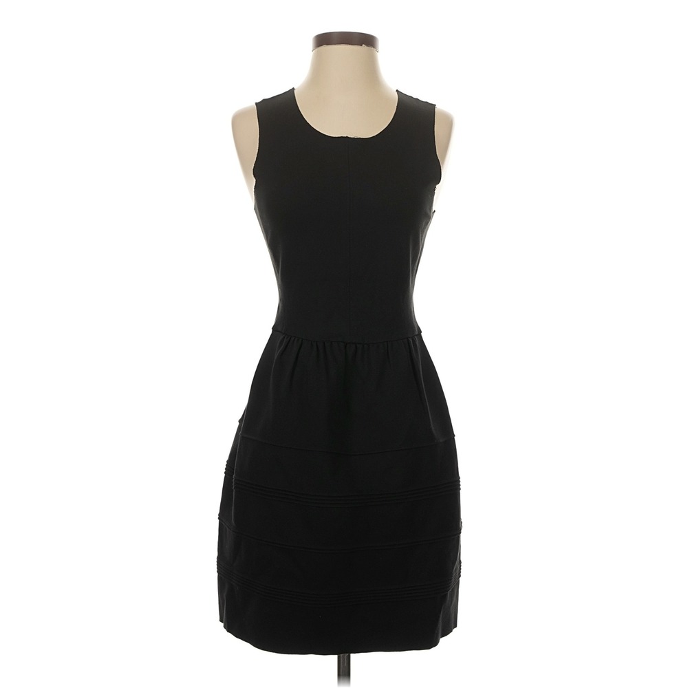 Madewell Womens Size‎ S Black Sleeveless Fit and Flare Pintuck Pleat Mini Dress